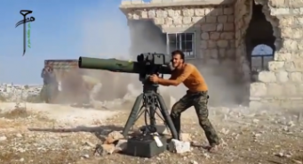 ISIS fighter using U.S. TOW anti tank missle system.